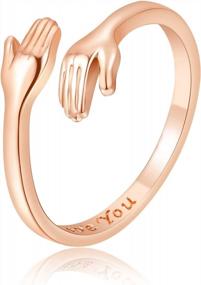 img 4 attached to Кольцо из стерлингового серебра 925 пробы с открытыми обещаниями для женщин и девочек, обручальные кольца для золотых пар