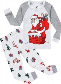 img 4 attached to Детский хлопковый комплект одежды для сна: Рождественская пижама для девочек, идеальный подарок для детской пижамы