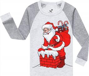 img 3 attached to Детский хлопковый комплект одежды для сна: Рождественская пижама для девочек, идеальный подарок для детской пижамы