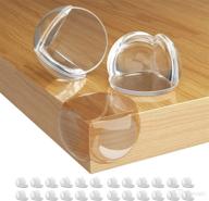 transparent corner guards for baby proofing furniture - set of 24pcs, strong adhesive edge protector for baby kids, ideal for coffee tables, fireplaces, glass tables logo