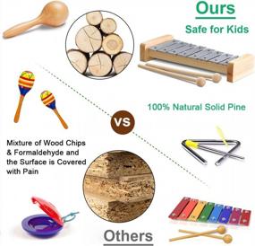img 1 attached to Eco-Friendly Toddler Musical Instruments Set - International Natural Wooden Music Toy For Kids And Preschoolers With Storage Bag, Perfect For Fun And Educational Playtime