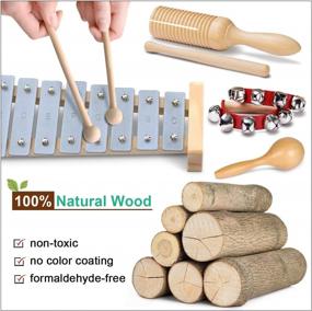 img 3 attached to Eco-Friendly Toddler Musical Instruments Set - International Natural Wooden Music Toy For Kids And Preschoolers With Storage Bag, Perfect For Fun And Educational Playtime