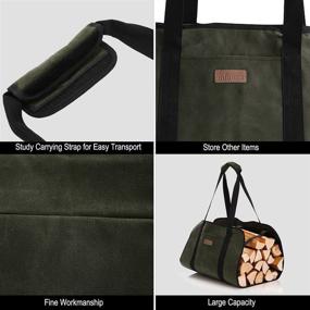 img 1 attached to Sturdy And Versatile Firewood Carrier: INFANZIA Canvas Log Tote Bag For Conveniently Storing And Transporting Firewood