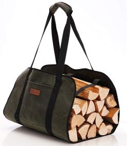 img 4 attached to Sturdy And Versatile Firewood Carrier: INFANZIA Canvas Log Tote Bag For Conveniently Storing And Transporting Firewood