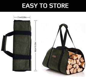 img 2 attached to Sturdy And Versatile Firewood Carrier: INFANZIA Canvas Log Tote Bag For Conveniently Storing And Transporting Firewood