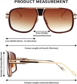 img 1 attached to Dollger Designer Gradient Aviator Sunglasses