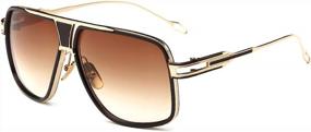 img 4 attached to Dollger Designer Gradient Aviator Sunglasses