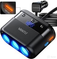 🔌 yantu 150w cigarette lighter adapter: 3-socket splitter with fast car charger, usb c/qc 3.0, type c, voltage display, on-off switch logo