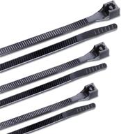 🔗 calterm 71111 cable ties assortment pack - 4, 6, and 8 inch, 18 and 45 lb - ideal for electrical wire and cord management - nylon zip tie - 500 pk - uv resistant black logo
