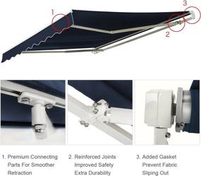 img 3 attached to Enjoy Versatile Shade With The Diensweek Patio Retractable Awning-Commercial Grade Quality & Fully Assembled!