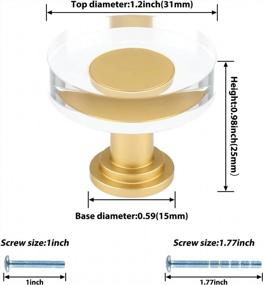 img 3 attached to Добавьте элегантности своим шкафам и ящикам с помощью хрустальных ручек LONTAN: 25 упаковок круглой золотой фурнитуры для шкафов с акриловыми и латунными элементами