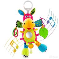 👶 interactive infant sensory hanging toy: plush donkey rattle, teether, and crinkle – perfect car seat and stroller entertainment for 0-month-old girls or boys, ideal newborn baby gift logo