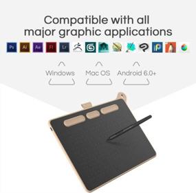 img 1 attached to Parblo Ninos M 9 "X 5" Цифровой планшет для рисования с 8192 уровнями стилуса без батареи, совместимый с Windows, Mac и Android для профессионального цифрового искусства и онлайн-обучения (розовый)