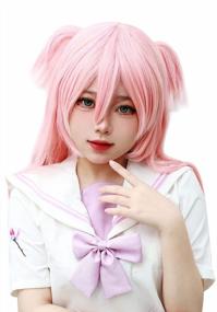 img 2 attached to Get Picture Perfect Yanfei Cosplay Look With DAZCOS Pink & White Double Tailed Long Wig!