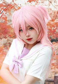 img 3 attached to Get Picture Perfect Yanfei Cosplay Look With DAZCOS Pink & White Double Tailed Long Wig!