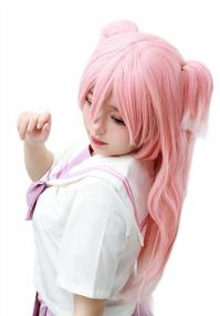 img 1 attached to Get Picture Perfect Yanfei Cosplay Look With DAZCOS Pink & White Double Tailed Long Wig!