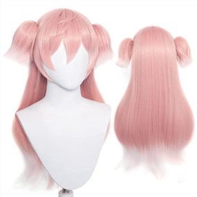 img 4 attached to Get Picture Perfect Yanfei Cosplay Look With DAZCOS Pink & White Double Tailed Long Wig!