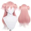 get picture perfect yanfei cosplay look with dazcos pink & white double tailed long wig! logo