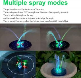 img 1 attached to PChero 4W Solar Bird Bath Fountain Water Pump With Rotary Nozzle, 6 Colorful LED Lights & 3000MAh Battery Backup For Garden Pond Pool Fish Tank Outdoor Decor