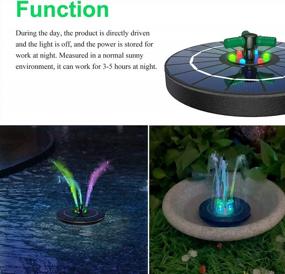 img 2 attached to PChero 4W Solar Bird Bath Fountain Water Pump With Rotary Nozzle, 6 Colorful LED Lights & 3000MAh Battery Backup For Garden Pond Pool Fish Tank Outdoor Decor