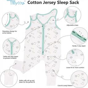 img 3 attached to TILLYOU 100% Cotton Baby Sleep Sack Wearable Blanket With Feet, Sleeveless Toddler Sleeping Bag