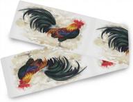 artistic rooster table runner: decorative 13"x70" cloth for kitchen, holidays, weddings, dining tables, and party banquets logo