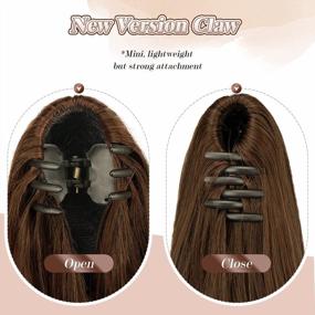 img 1 attached to 12 Inch Claw Clip-In Ponytail Hair Extensions For Women - Natural Looking Synthetic Hair Pieces For Daily Use.