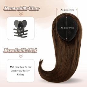 img 2 attached to 12 Inch Claw Clip-In Ponytail Hair Extensions For Women - Natural Looking Synthetic Hair Pieces For Daily Use.