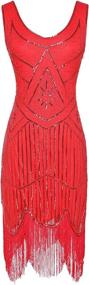 img 2 attached to Chic & Timeless: Women's Vintage Fringed Tassel Flapper Dresses & Clothing