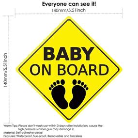 img 3 attached to 2Pcs Baby On Board Sticker Car Decals - Waterproof, Self-Adhesive & Easy To Install!