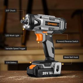 img 3 attached to Worksite 20V Cordless Impact Wrench: Fast Charging, 8-Piece Socket Set, And Tool Bag For Easy Storage