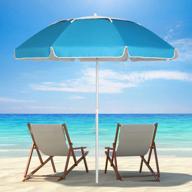 портативный 6,5-футовый пляжный зонт с якорем для песка и наклонной алюминиевой стойкой, защитой от солнца 50+, сумкой для переноски в комплекте - идеально подходит для пляжа, патио, сада и активного отдыха от uhinoos логотип