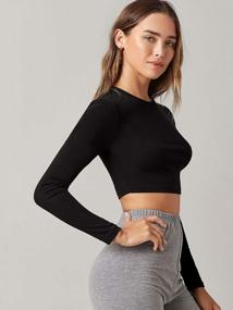 img 2 attached to Flaunt Your Style With Verdusa'S Women'S Basic Fitted Crop Top Tee Shirt
