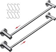 zuext 2 pack chrome finished stainless steel adjustable towel bars for bathroom and kitchen - 16 to 27.6 inch single hand towel holder hanger logo