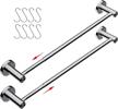 zuext 2 pack chrome finished stainless steel adjustable towel bars for bathroom and kitchen - 16 to 27.6 inch single hand towel holder hanger logo