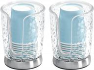 stay organized with mdesign's small disposable paper cup dispenser for bathroom vanity countertops - 2 pack logo