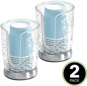 img 3 attached to Stay Organized With MDesign'S Small Disposable Paper Cup Dispenser For Bathroom Vanity Countertops - 2 Pack