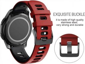 img 1 attached to Мягкий силиконовый сменный ремешок для Samsung Gear S3 Frontier/S3 Classic/Galaxy Watch 46 мм и Ticwatch Pro S2/E2 - красный черный ремешок NotoCity для улучшенного стиля и комфорта.