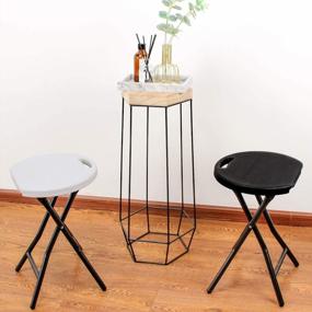 img 3 attached to Lightweight And Durable: 5Rcom Set Of 2 Portable Folding Stools With Heavy-Duty Steel Frame