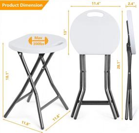 img 2 attached to Lightweight And Durable: 5Rcom Set Of 2 Portable Folding Stools With Heavy-Duty Steel Frame