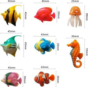 img 2 attached to 8 Pieces PONDO Artificial Plastic Fake Fish for Bubble Lamp - Vibrant Realistic Moving Floating Figurines Toy - Decorations for Aquarium Tank Ornaments Bowl (Assorted Styles)