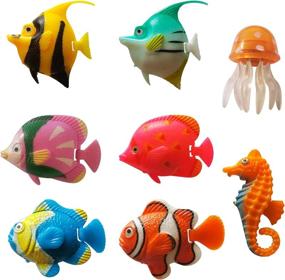 img 4 attached to 8 Pieces PONDO Artificial Plastic Fake Fish for Bubble Lamp - Vibrant Realistic Moving Floating Figurines Toy - Decorations for Aquarium Tank Ornaments Bowl (Assorted Styles)