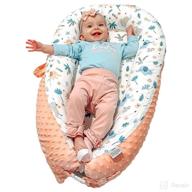 👶 hiseeme baby lounger, co-sleeping baby nest for newborn essentials - premium breathable cotton baby lounger girl, portable adjustable baby sleeper with pillow (pink). baby shower gifts and ideal baby nest for better sleep. логотип