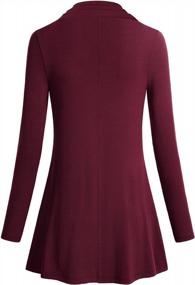 img 3 attached to Miusey Ladies' Fitted Tunic Top With Stylish Cowl Neck And Long Sleeves For Casual Wear