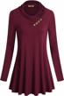 miusey ladies' fitted tunic top with stylish cowl neck and long sleeves for casual wear logo