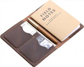 handmade vintage brown leather cover for 3.5" x 5.5" notebooks - perfect for field notes and moleskine cahier - enhanced search engine optimization logo