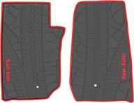 🚗 san auto custom fit car floor mat for jeep wrangler jk sahara rubicon - 2 door, 2014-2017 - black red rubber, all weather, heavy duty, odorless - 2 pieces set логотип