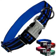 🐾 black rhino hybrid striped dog collar for medium to large breeds - heavy-duty, soft padded neoprene - reflective & adjustable - matching leashes available separately logo