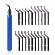 high-speed steel blade deburring tool with aluminum body - mavast (blue) - includes 21 blades logo