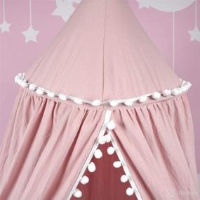 img 2 attached to 👑 Pink Uaugh Crib Canopy: Enhance Your Baby's Bed with a Princess Bed Canopy